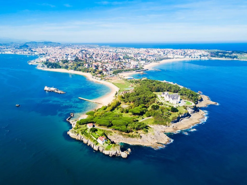 Santander city aerial panoramic view. Santander is the capital of the Cantabria region in Spain
