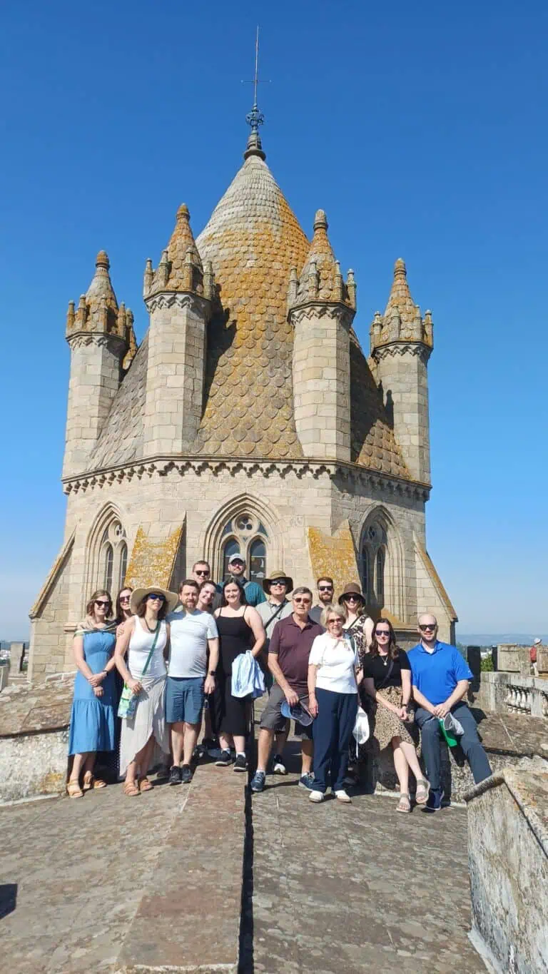 Secret Italia tour group on the rooftop terrace of a historic cathedral